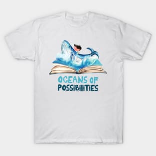 librarian oceans possibilities reading T-Shirt